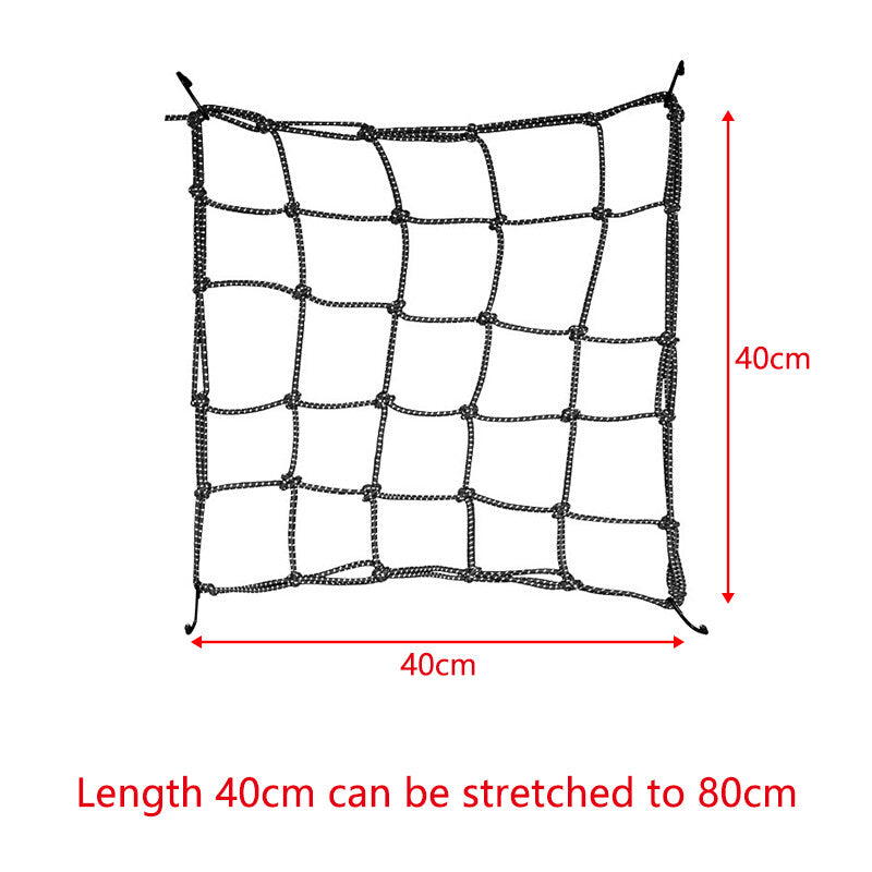 ya 12 5.21 40*40cm Upgrade Reflective Motorcycle Elastic Luggage Cargo Net Strong Blk