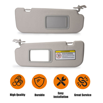 2PCS For 2011 2012-2016 for Hyundai for Elantra Gray Car Sun Visor Right +Left Side Pair
