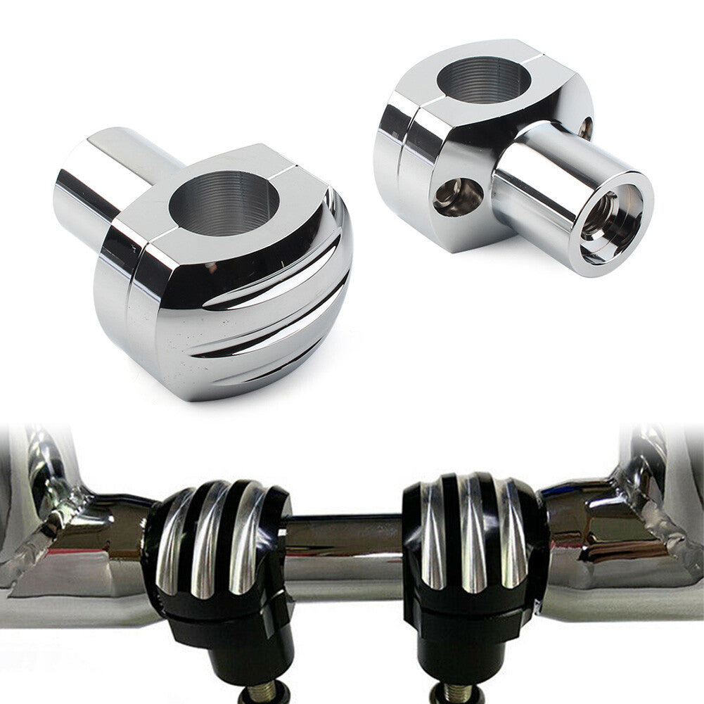 ya 5 8.7 1 Handlebar Riser Clamp Fit for Harley Touring Dyna Sportster XL Softail Chrome