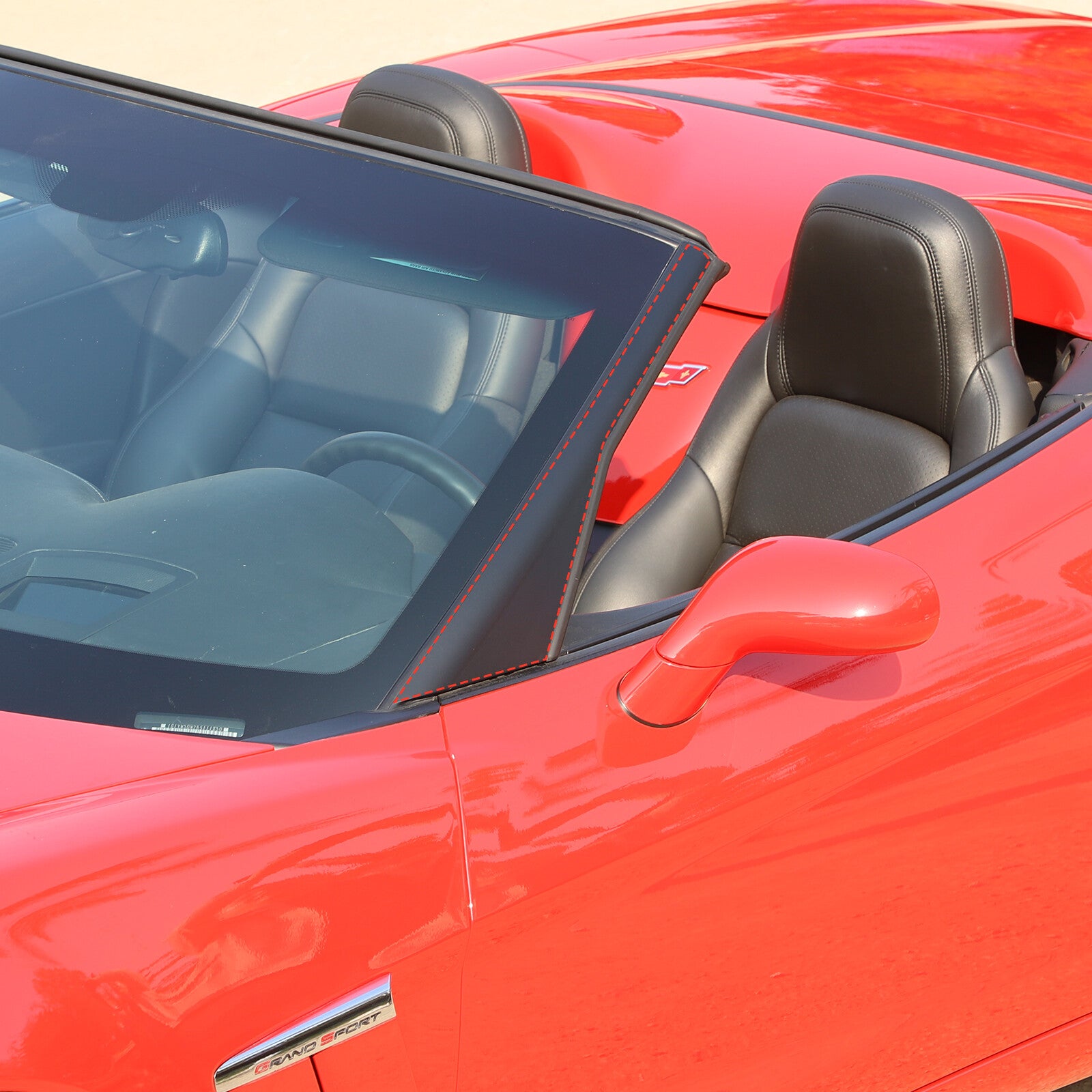 ya 1 7.8 Black front window side: pillar windshield sticker decal for Corvette C6 05-13