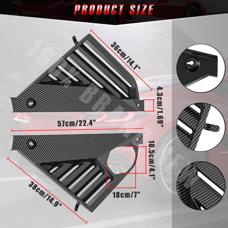 ya 10 10.28 Carbon Fiber Engine Bay Panel Cover For 2020-2024 for Corvette C8 GM Style 