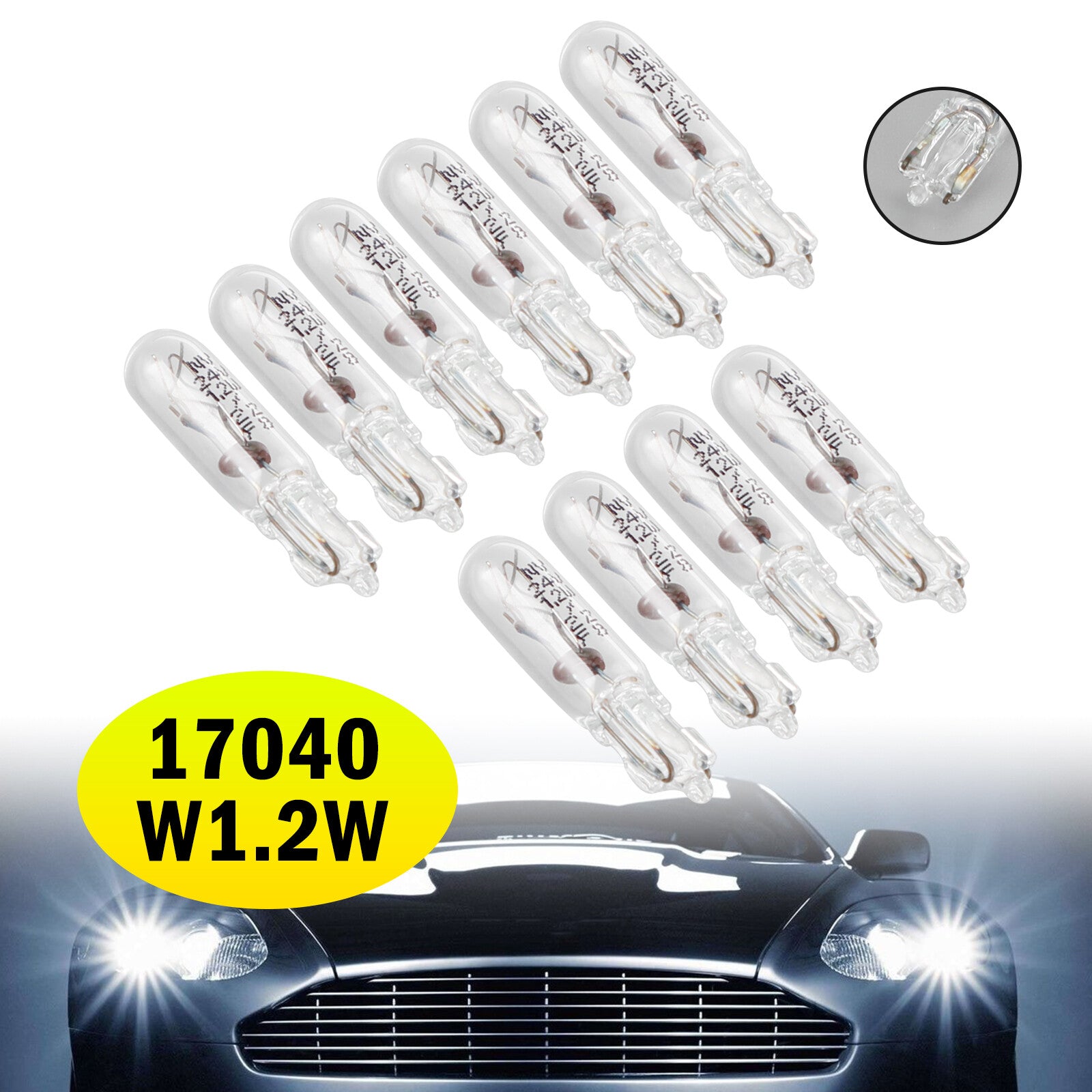 ya 1 8.5.1 10x Fits NARVA 17040 Car Auxiliary Bulbs W1.2W 24V 1.2W W2x4.6d