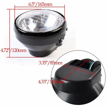 ya 11 10.28 6.5'' Universal LED Motorcycle Headlight + Bracket for Harley Cafe Racer Bo