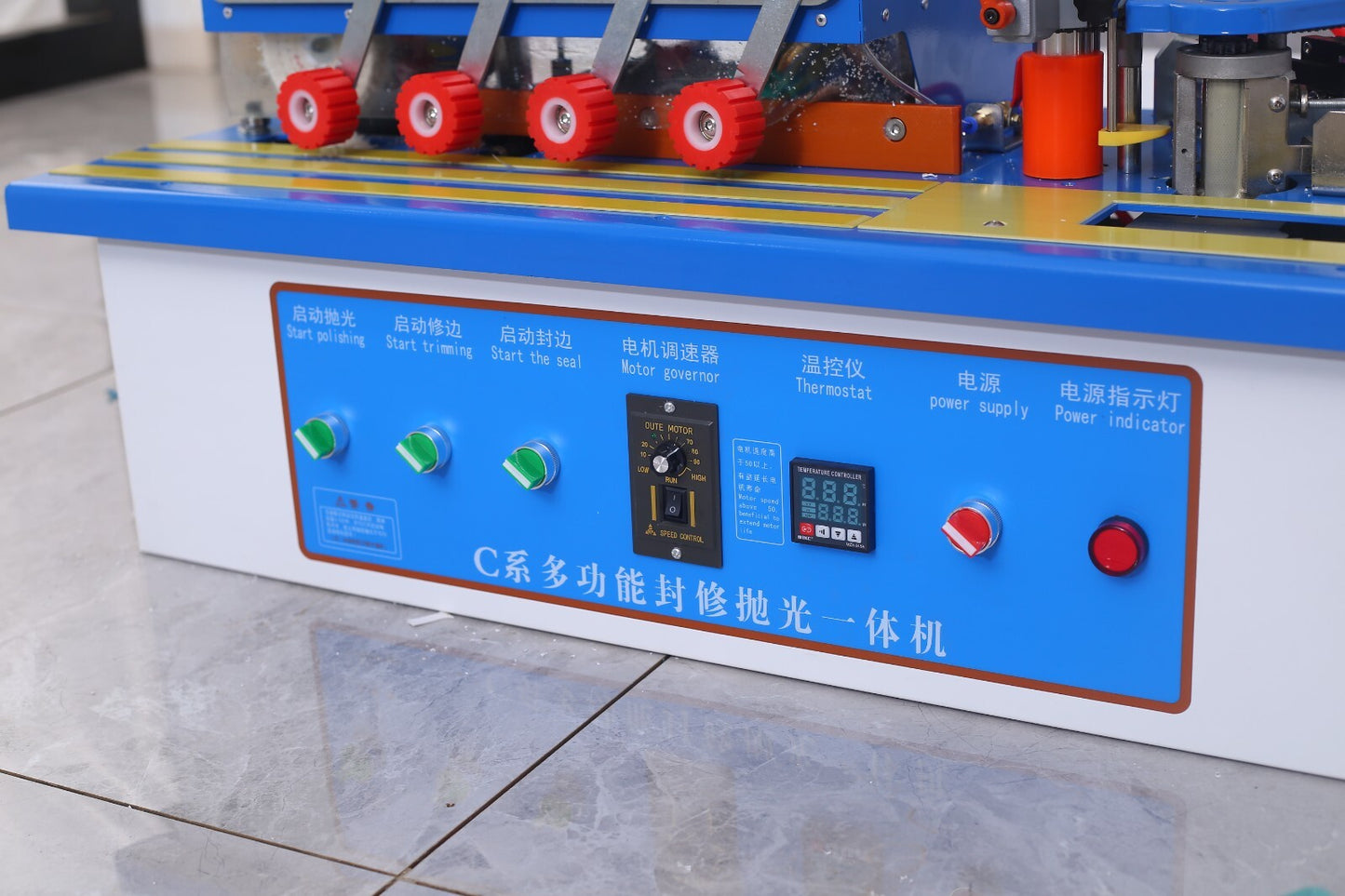 ya 26 Woodworking edge trimming ,sealing and polishing machine & wider table 110V/220V