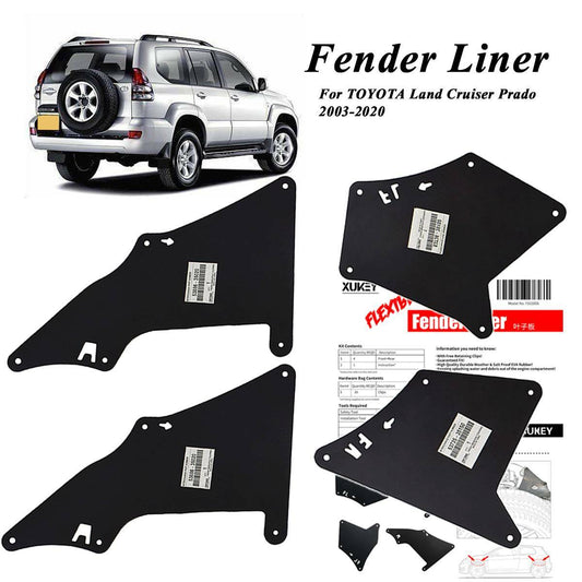 ya 7 6.10.3 4PC Splash Guards Fender Inner Seals w/Clips for Toyota for Land Cruiser Prado 03-20