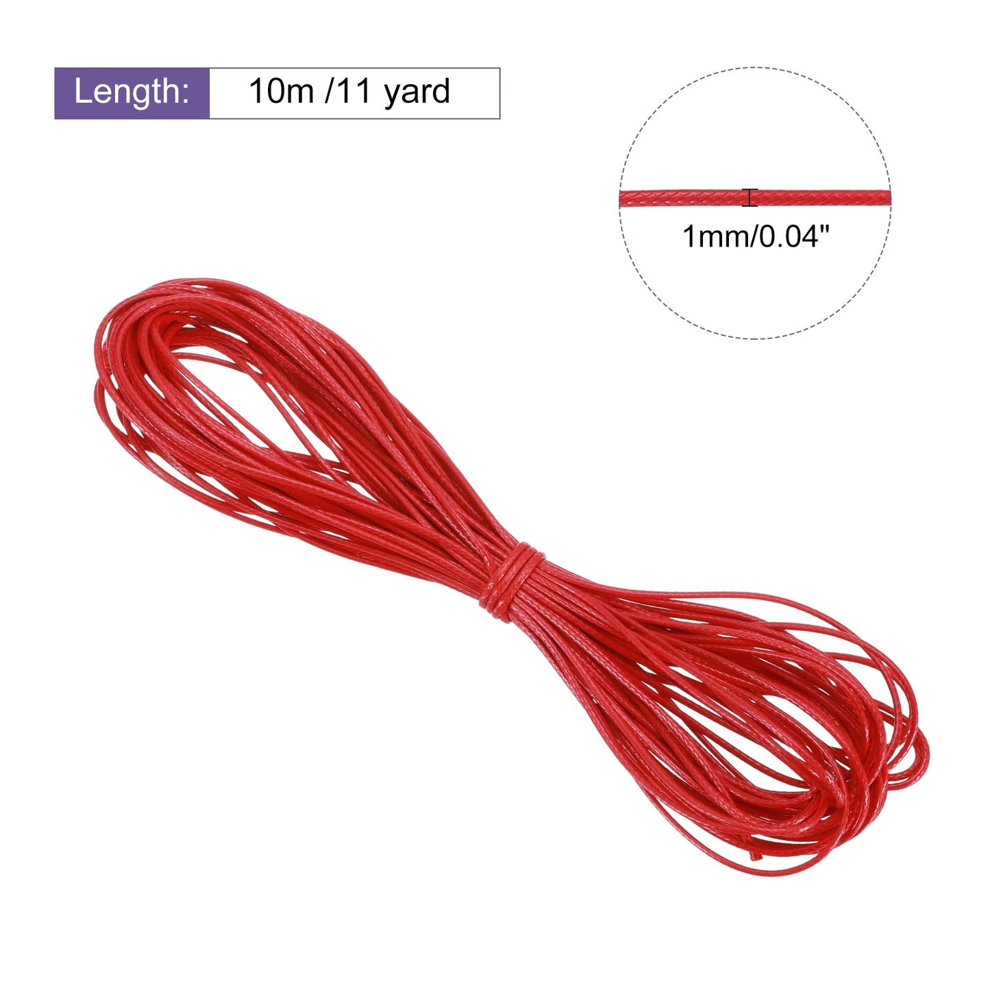 ya 5 8.7 Red 1mm Waxed Cord 11 Yard Wax Bead Thread String for Jewelry Make
