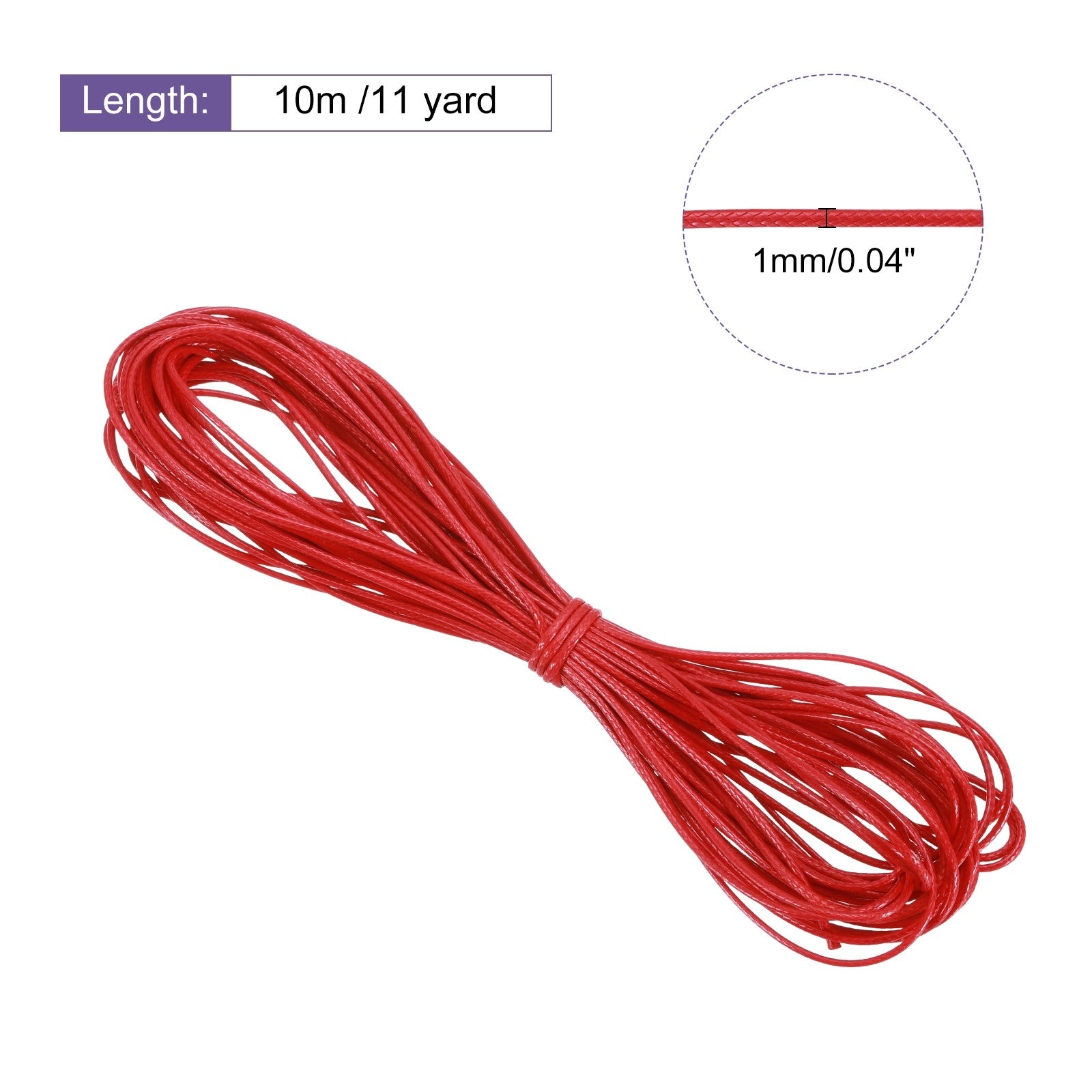 ya 5 8.7 Red 1mm Waxed Cord 11 Yard Wax Bead Thread String for Jewelry Make