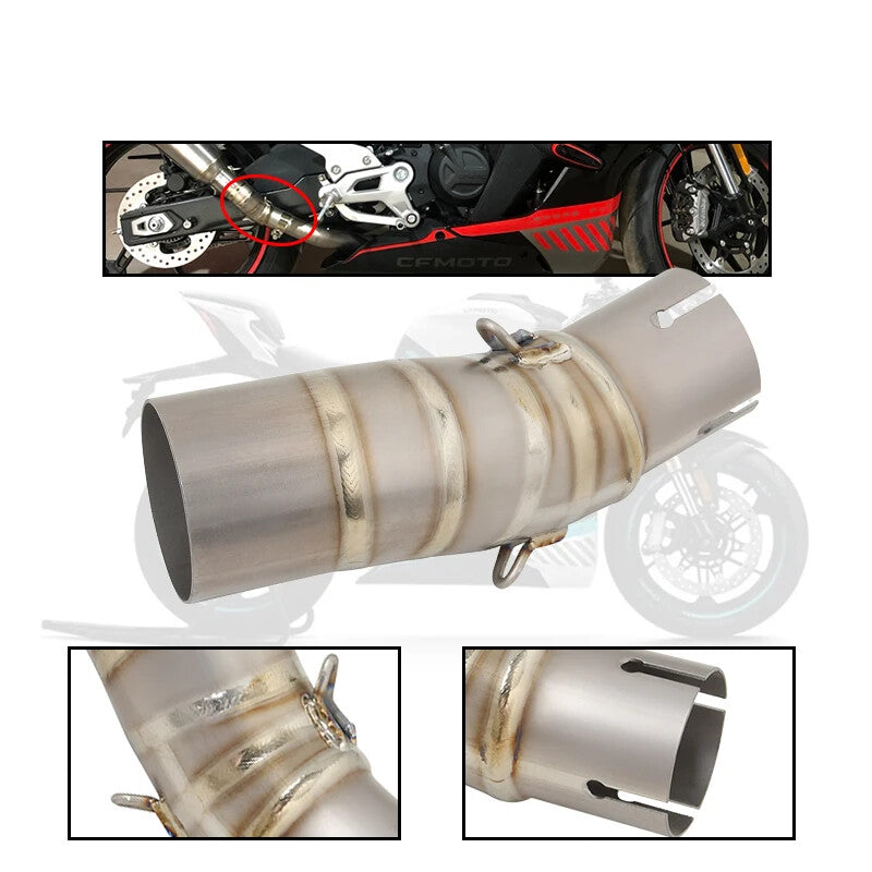 ya 5 8.7 51mm For CFMOTO 450SR Slip-On Titanium Mid-Pipe & Muffler