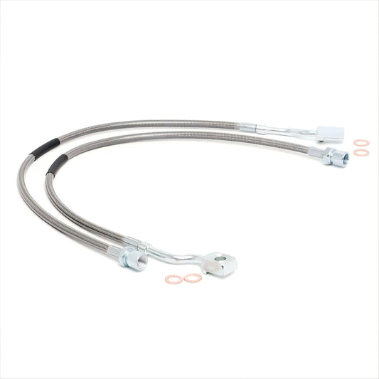 ya 10 5.28.3 2PCS 89370 Front Steel Extended Brake Lines for Chevy for Silverado 1500 2/3500 HD