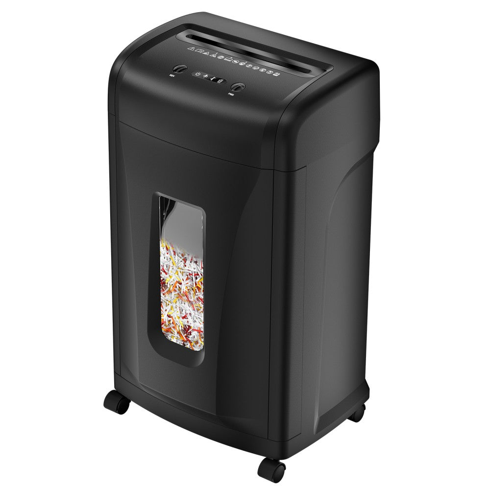 ya 16 Heavy Duty Paper Shredder ¨C High Security, 9.24 Gallons Pullout Waste Bin Black