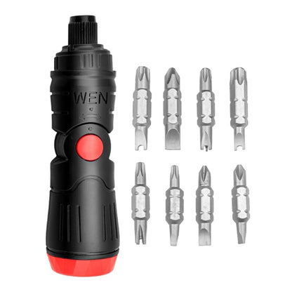 ya 26 Handy 9Pcs Ratchet Screwdriver with Built in Bit Storage for Household Repairs