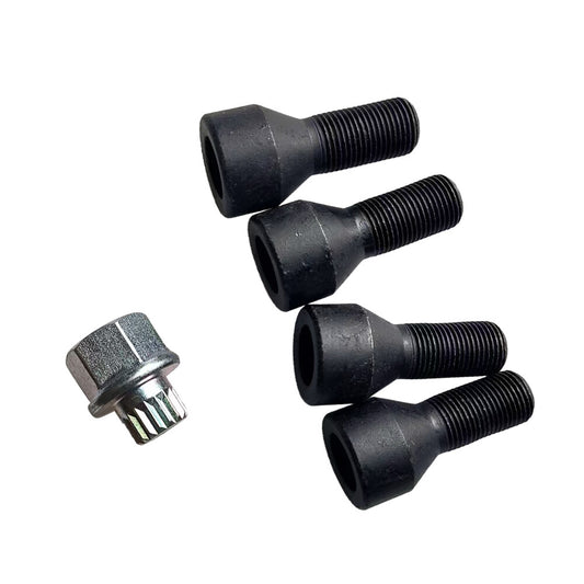 ya 8 5.27.2 New Wheel Lock Locks Bolt Kit M14x1.25 Fit for BMW E70 F01 F02 F06 F10 F12 Black