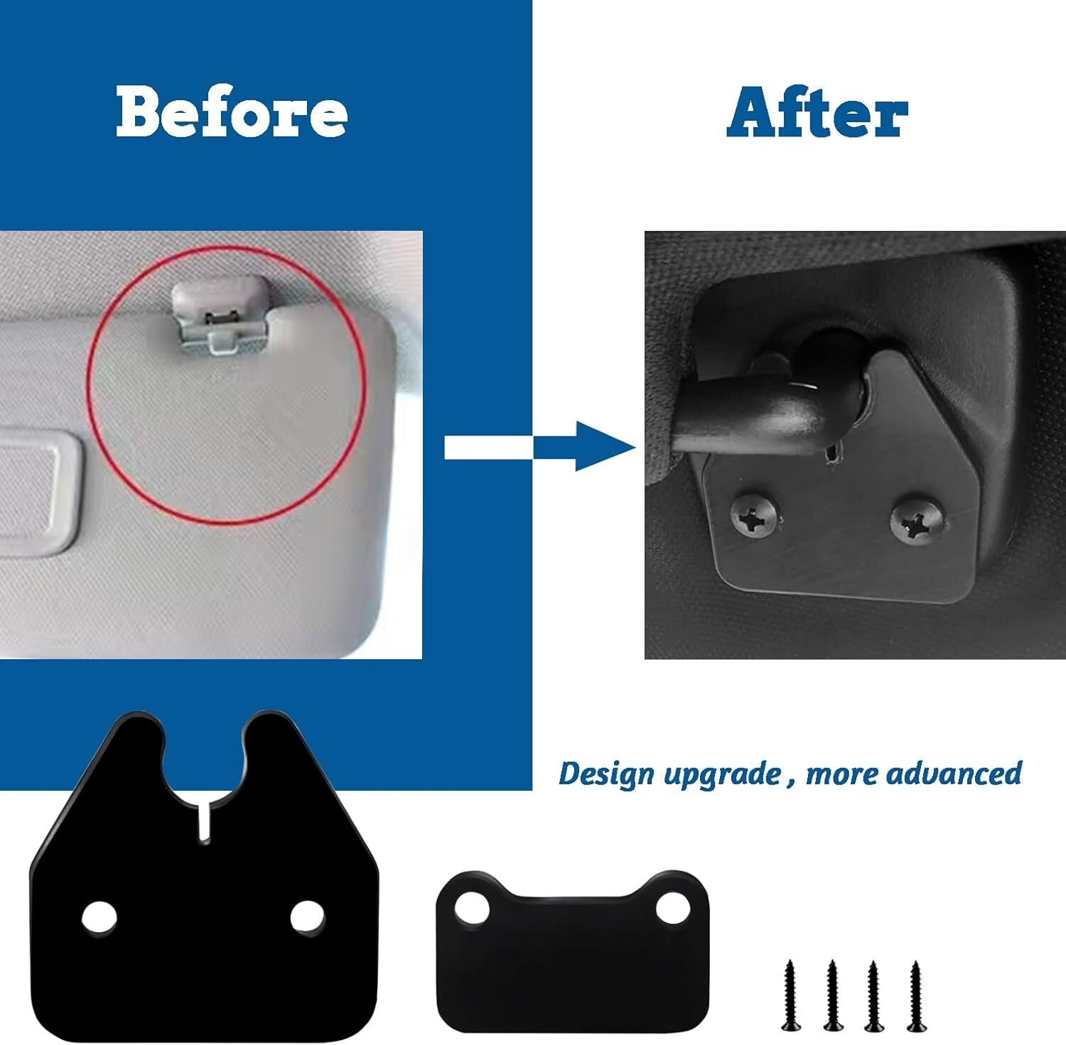 ya 5 8.7 Black Sun Visor Repair Kit for Dodge for Ram 1500 Trucks 2019-2024
