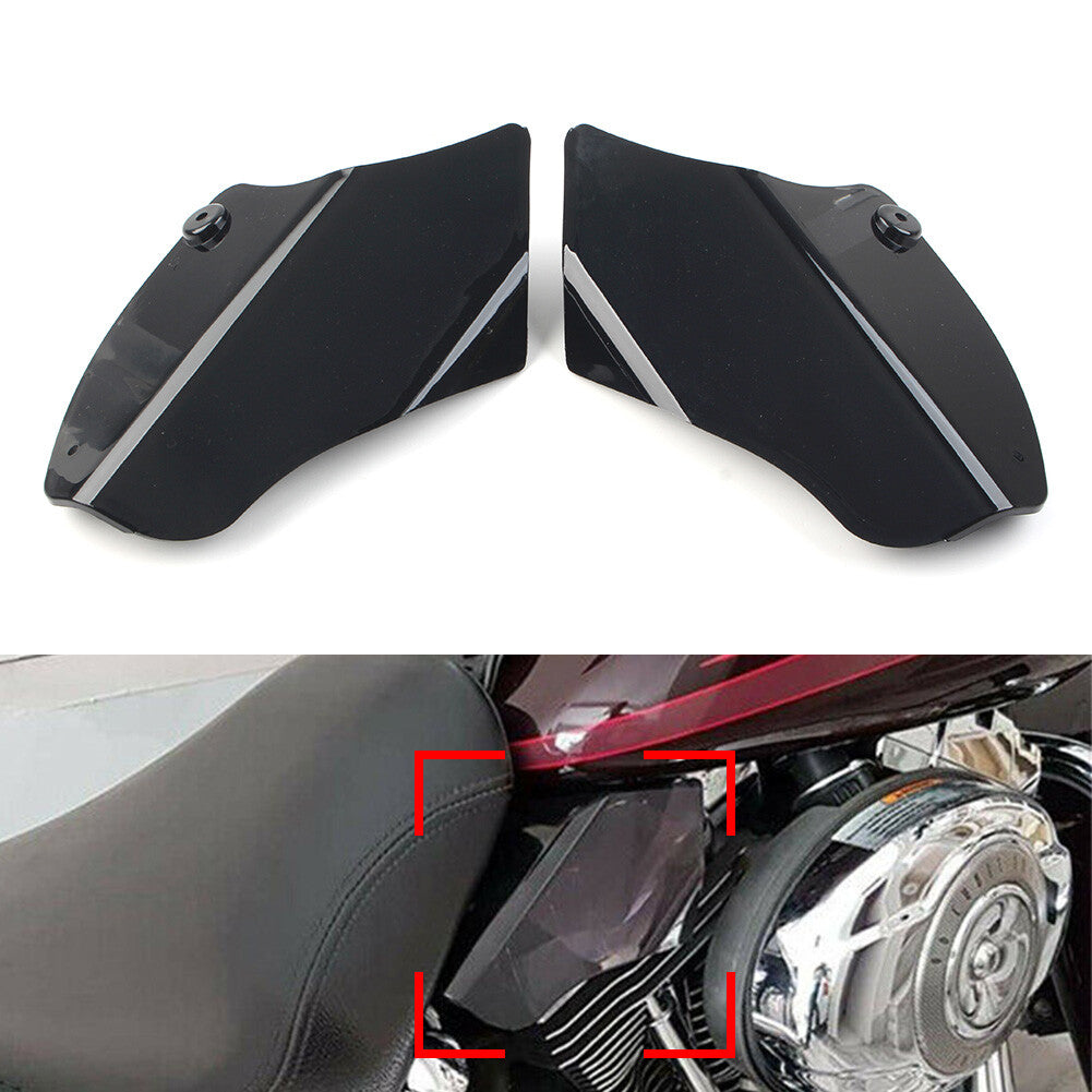 ya 7 6.11 1 Pair ABS Saddle Shields Heat Deflector Fit for Harley Softail Fatboy FLSTF
