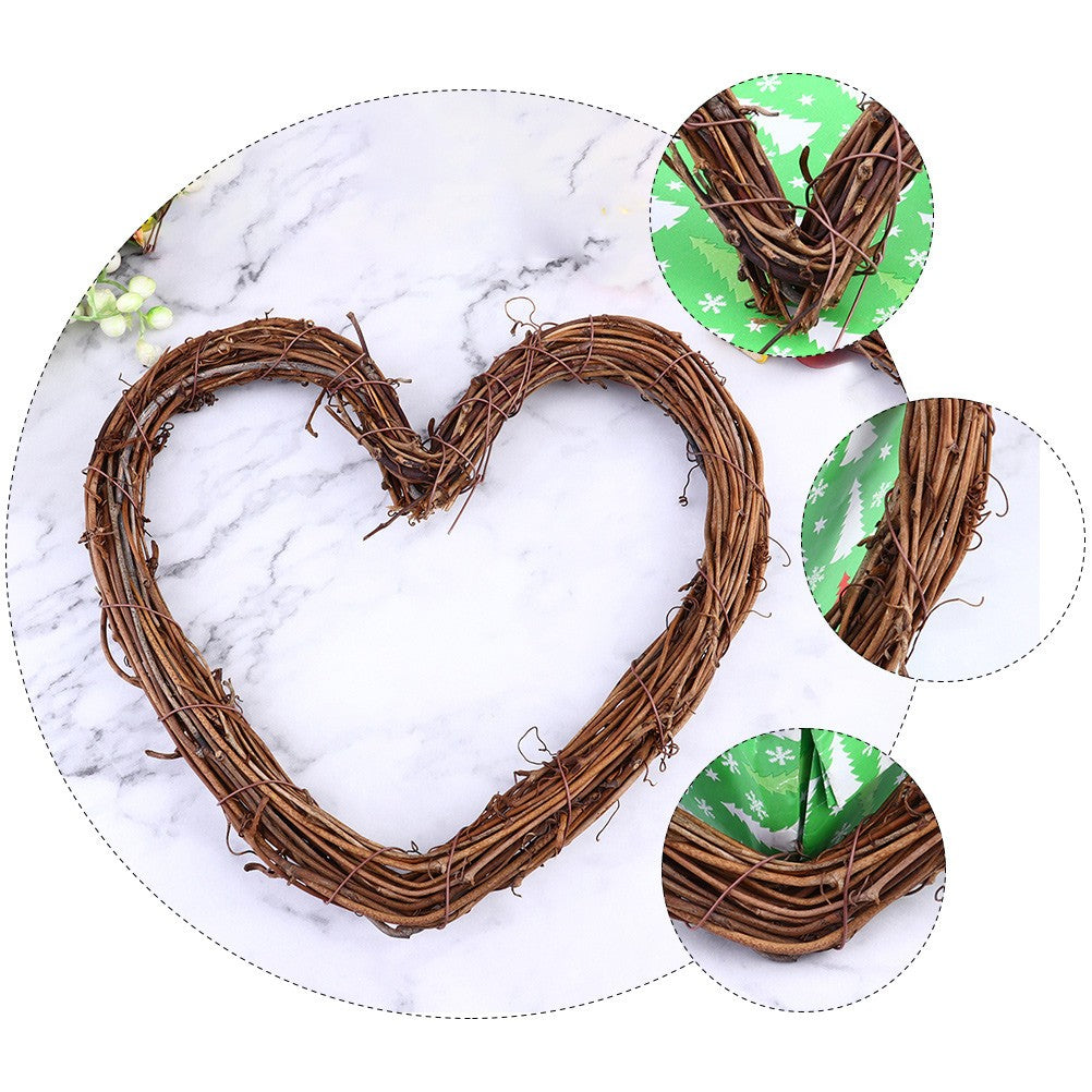 ya 25 3 Pcs Tree Pendant Rattan Love Heart Shape Hangings Xmas Adornments