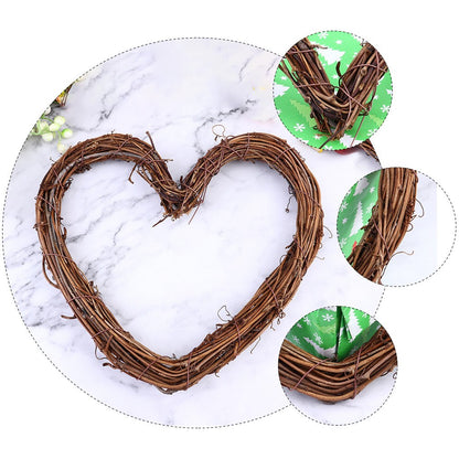 ya 25 3 Pcs Tree Pendant Rattan Love Heart Shape Hangings Xmas Adornments