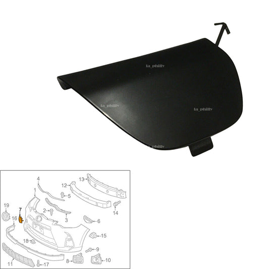 ya 27 6.18 Front Bumper Tow Hook Eye Cover Cap for Toyota Prius C 2015-2016 52127-52620