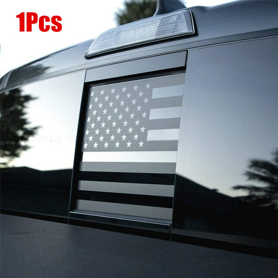 ya 1 7.8 American Flag Rear Window Decal Sticker for Toyota Tacoma 2016-2022 Black