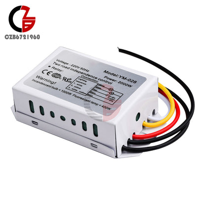 ya 14 220V 2Way 3-Sections 1000W Section Switch for Ceiling Light Independence Control