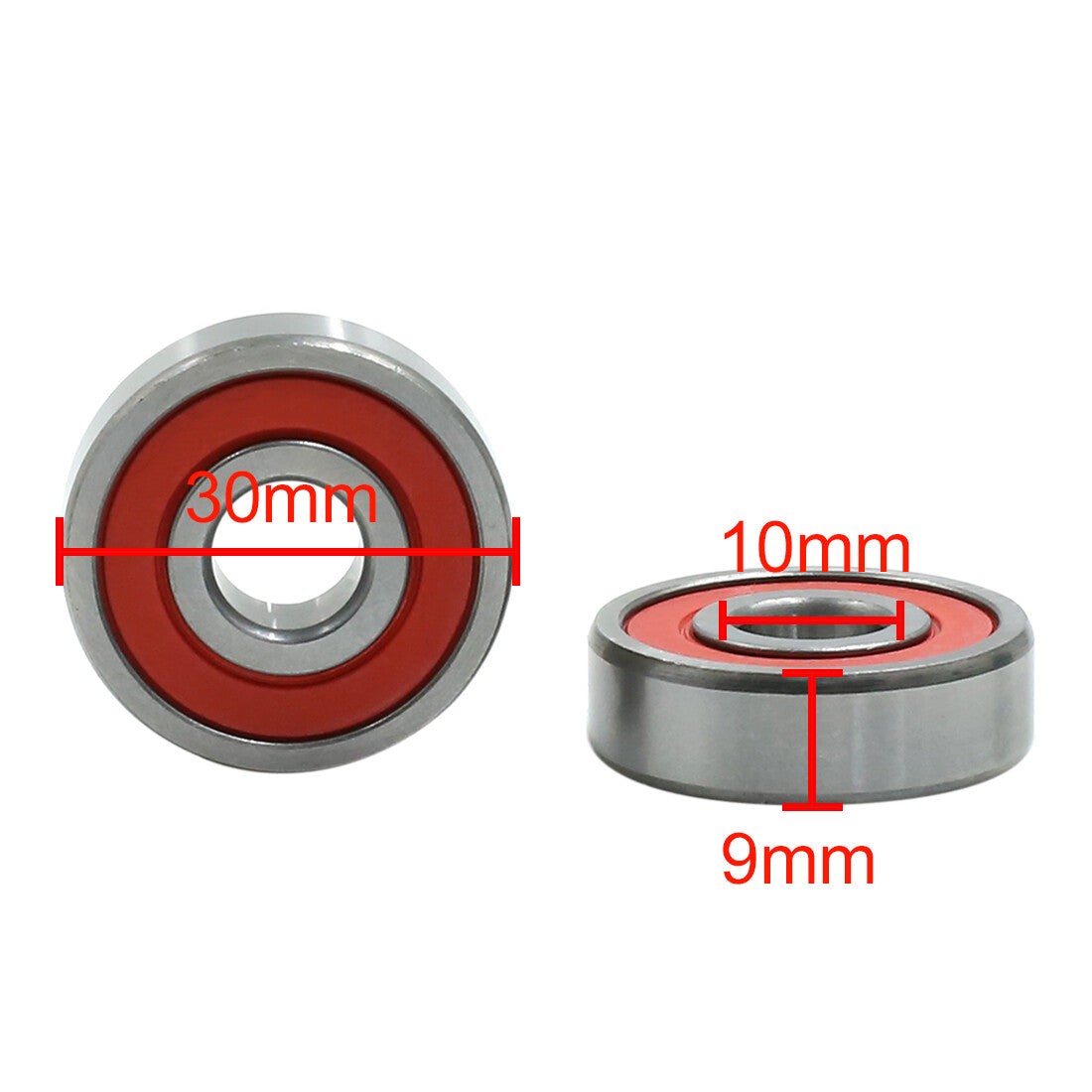ya 5 8.7 2pcs 6200RS 10mm x 30mm x 9mm Double Sealed Deep Groove Ball Bearing