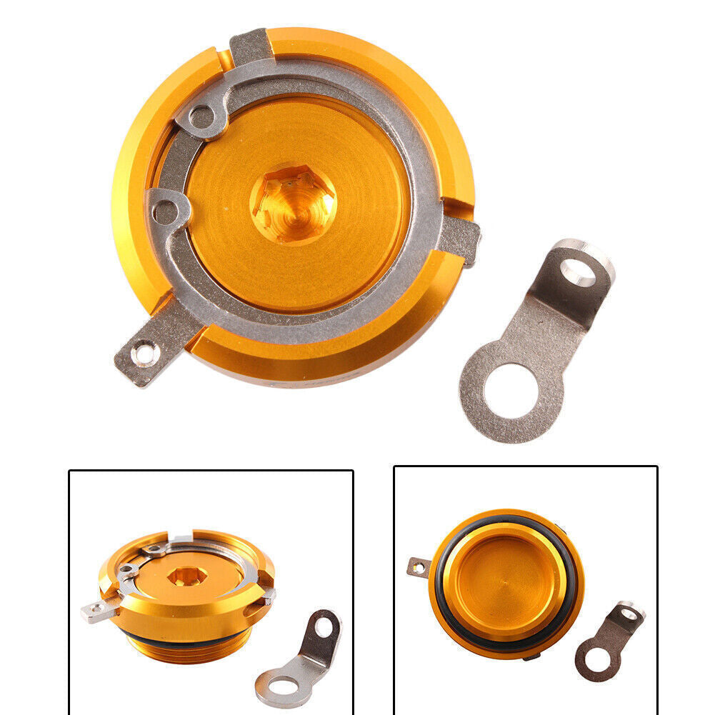 ya 2 7.15 Gold Oil Filler Cap Set for Kawasaki GPZ1100 83-97 & KLV1000 2003-2008 04 05 06