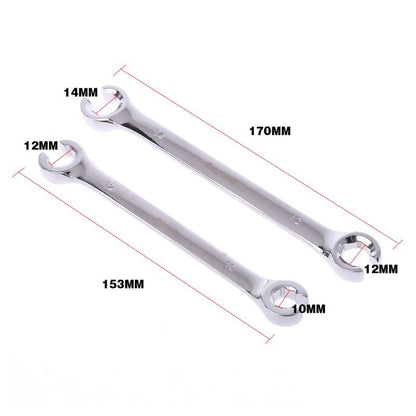 ya 26 2Pcs High Torque Hand Wrench Tools 10x12mm 12x14mm Flare Nut Wrench Kit for Car