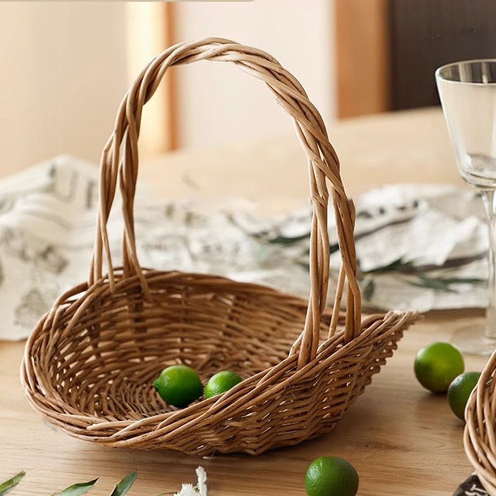 ya 15 10.20 Natural Willow Basket for Fruit Storage Picnic Carrying