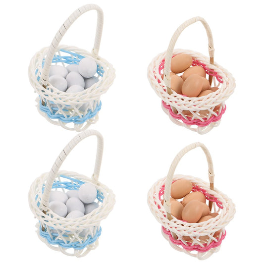 ya 25  4 Sets Dollhouse Kitchen Decorations Candy Easter Baskets for Kids