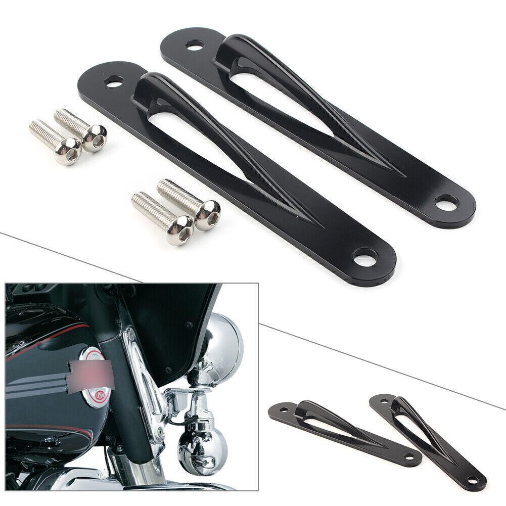 ya 5 8.7 for Harley Touring Ultra Limited FLHTK Teardrop Custom Tie-Down Brackets Black