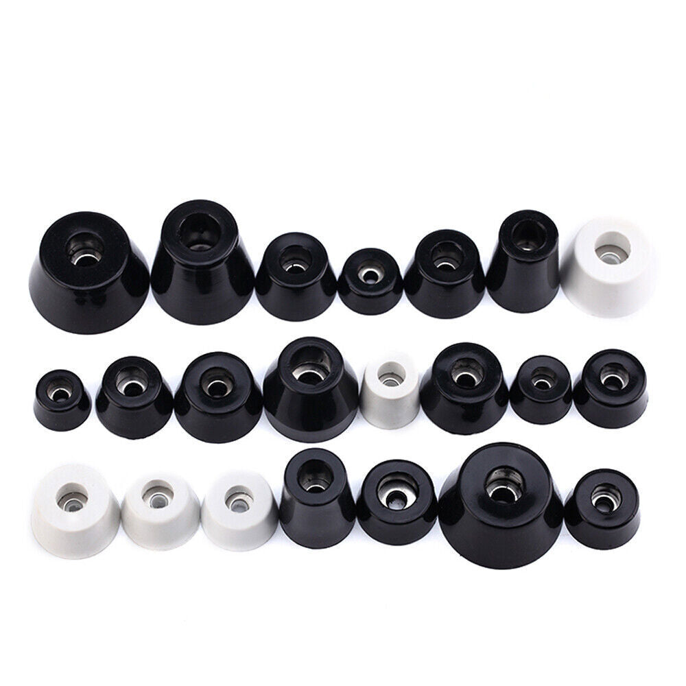 White/Black Rubber Feet with Washers for Speakers, Cabinets & Furniture