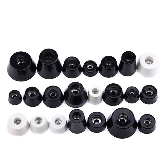 White/Black Rubber Feet with Washers for Speakers, Cabinets & Furniture