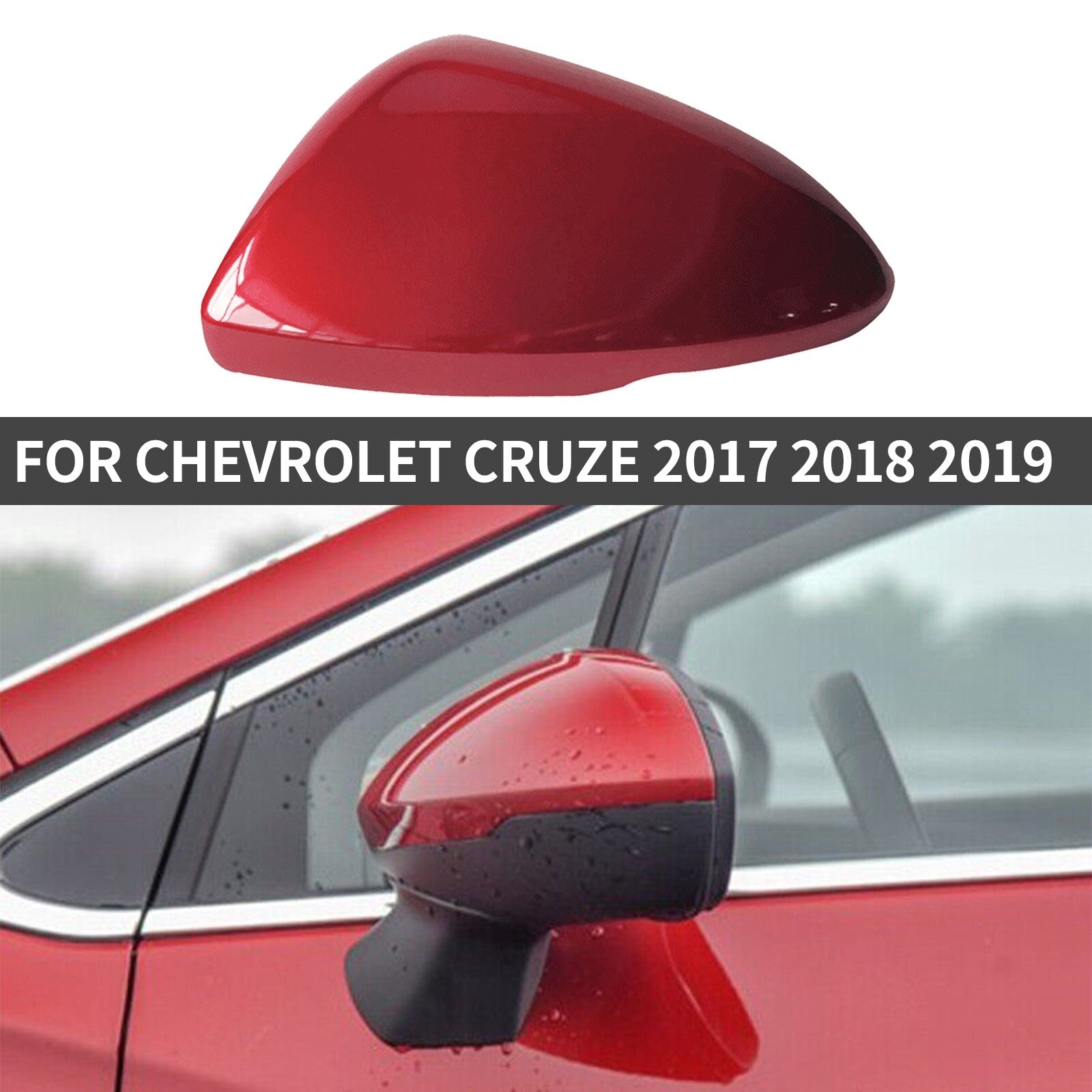 ya 1 8.5.3 Left Side Mirror Cover Cap Red Fit for Cruze 2017 -2019 AT