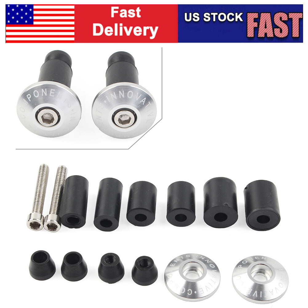 ya 5 8.7 Motorcycle CNC 7/8'' Handle Bar End Weights Handlebar Cap Plugs Dirt bike Silver