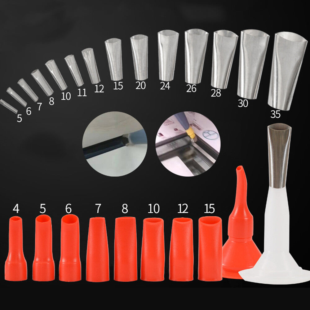 ya 14 13PCS Caulking Finishing Tool Glue Nozzle Tip Caulk Nozzle Applicator Tool Set