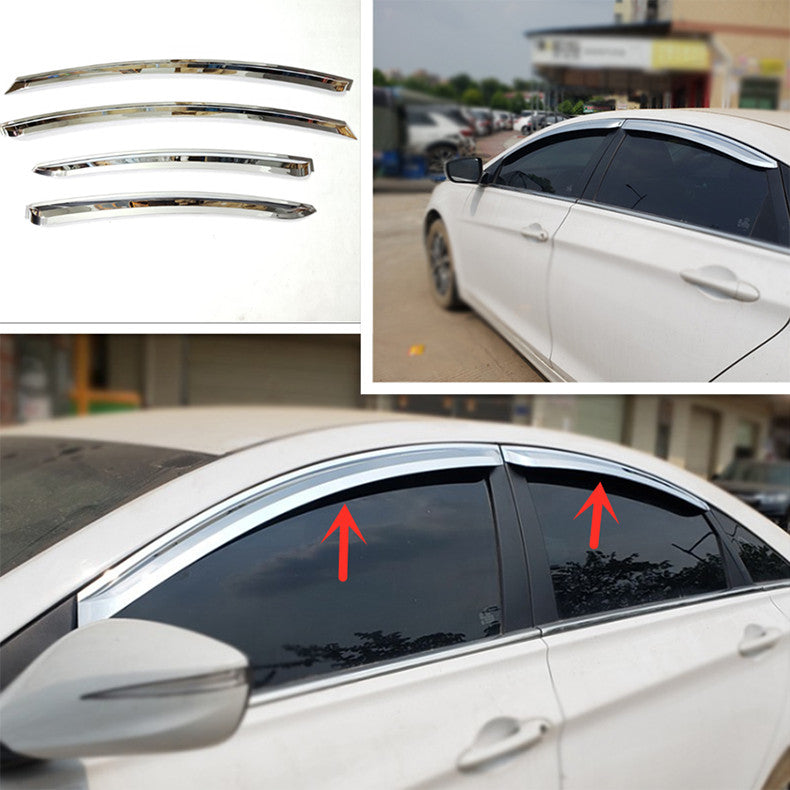 ya 4 6.17 for Hyundai Sonata 2011-2014 Chrome Window Visor Vent Shades Sun Rain Guard