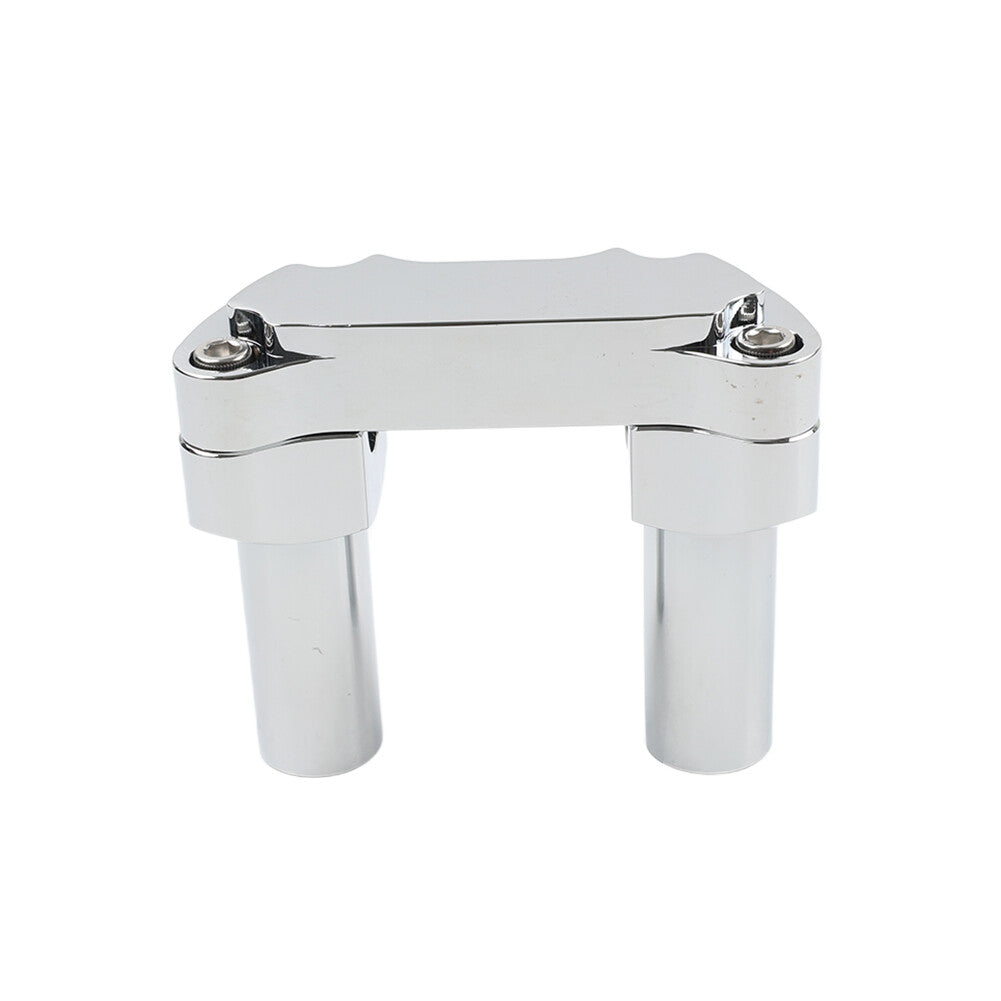 ya 2 6.30 Chrome 3.5 Straight Handlebar Riser & Top Clamp for Harley Dyna Tour Road Glide