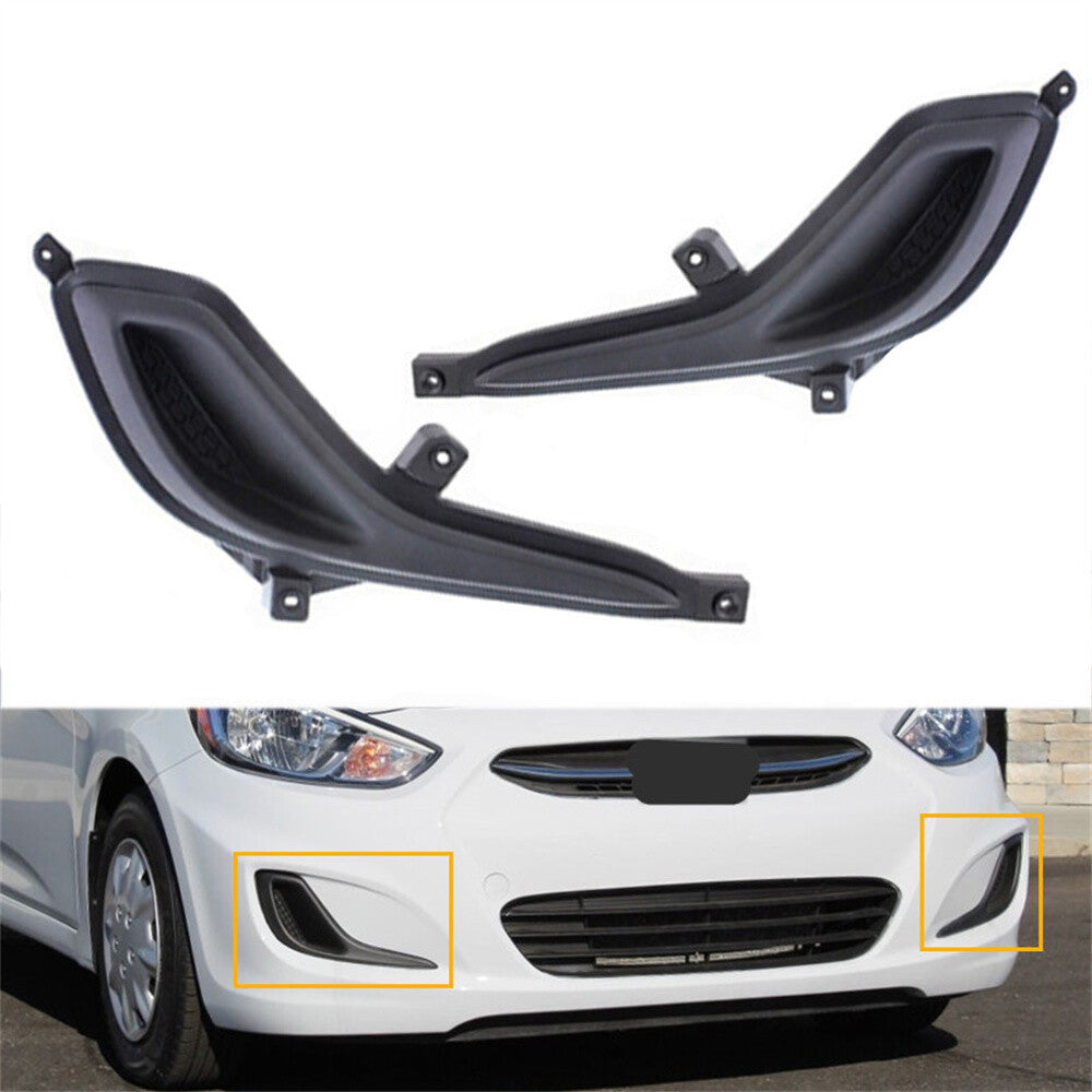 ya 13 5.27.2 Front Bumper Fog Light Covers Driver & Passenger Side for Hyundai Accent 2012-17