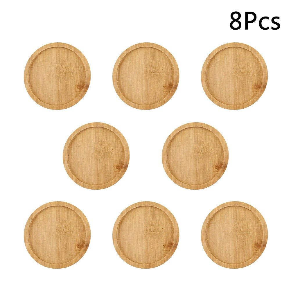 ya 14 6 Pcs Indoor Plant Saucer Round Flowerpot Tray Bamboo Saucers Pots