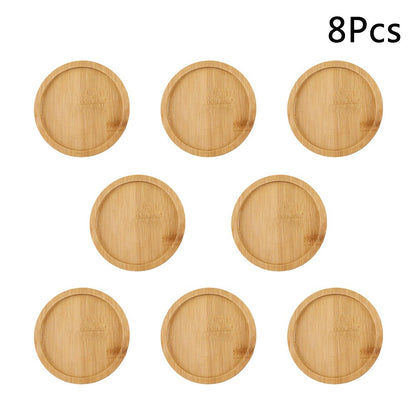 ya 14 6 Pcs Indoor Plant Saucer Round Flowerpot Tray Bamboo Saucers Pots