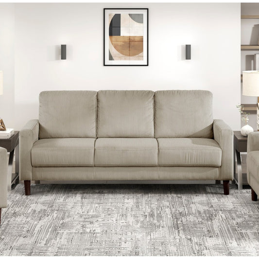 ya 28 For Living Room 1pc Taupe Modern Corduroy Sofa - Upholstered,Comfortable Cushion