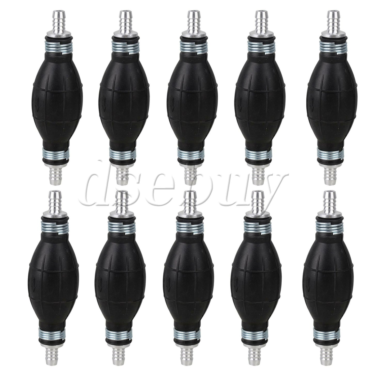 ya 17 10 Pieces Black Rubber Fuel Hand Pump Primer Bulb 15x4.2cm One Way Valve