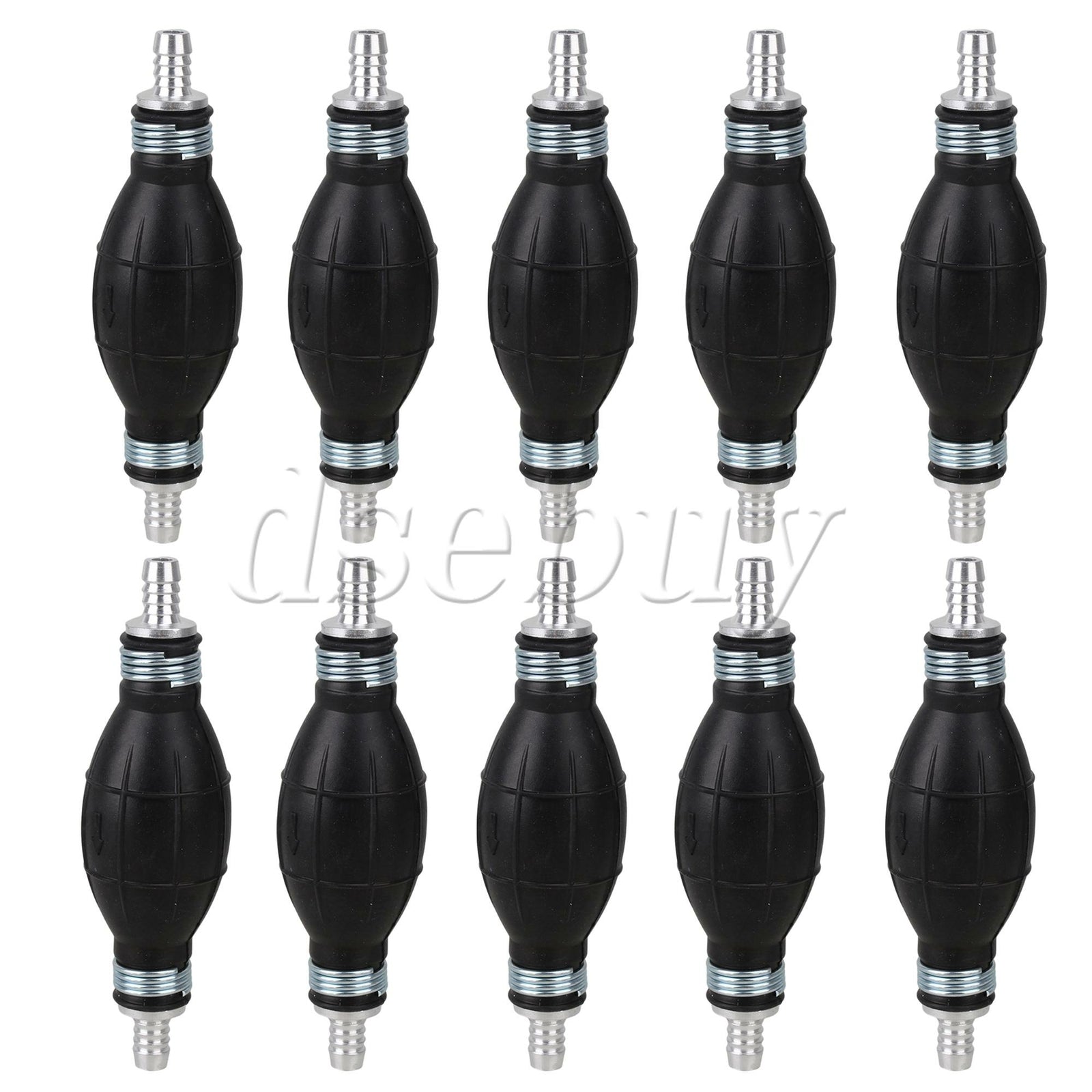 ya 17 10 Pieces Black Rubber Fuel Hand Pump Primer Bulb 15x4.2cm One Way Valve