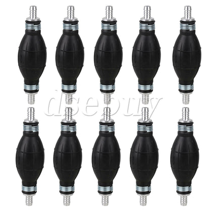 ya 17 10 Pieces Black Rubber Fuel Hand Pump Primer Bulb 15x4.2cm One Way Valve