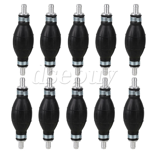ya 17 10 Pieces Black Rubber Fuel Hand Pump Primer Bulb 15x4.2cm One Way Valve