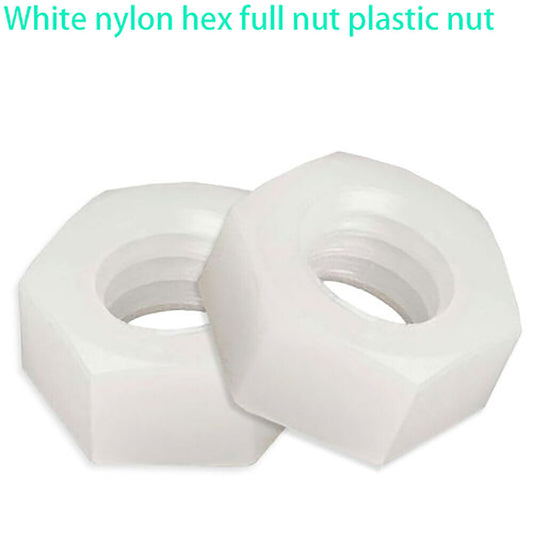 White Plastic Hexagon Full Nut Nylon Hexagon Nut, Full Range Of Specifications