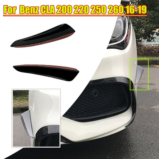 ya 4 6.17 Front Bumper Side Canards Fin Cover Trims for Benz CLA CLA200 220 250 2016-2019