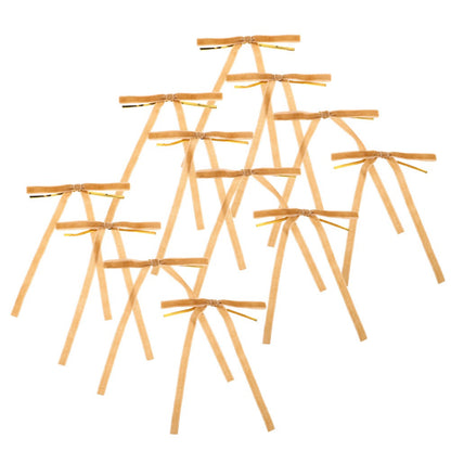 ya 25  24pcs Wired Bows: Flocking Ribbon Bow Or ments for Xmas Tree & Door