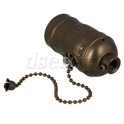 ya 14 AC110-2 Vintage Aluminum Chain Lamp Holder Suitable for E27 Bulb Bronze
