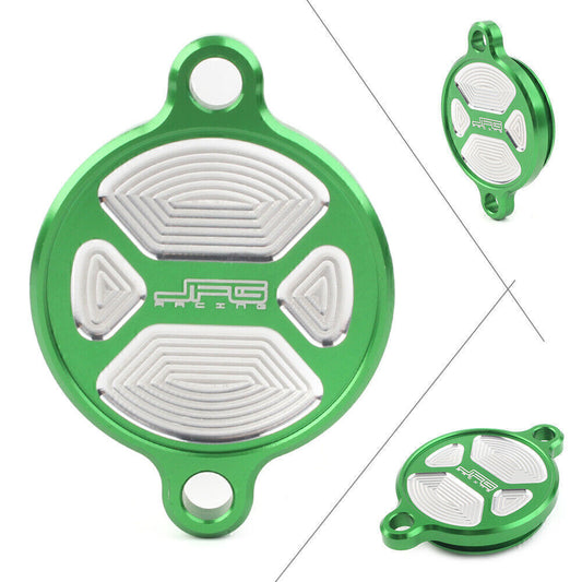 ya 3 6.23 Dirt Bike CNC Oil Filter Cover Caps Green Fit for Kawasaki KX450F 2016-2018 Green
