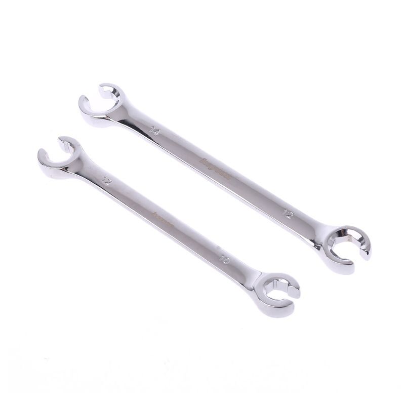 ya 26 2Pcs High Torque Hand Wrench Tools 10x12mm 12x14mm Flare Nut Wrench Kit for Car